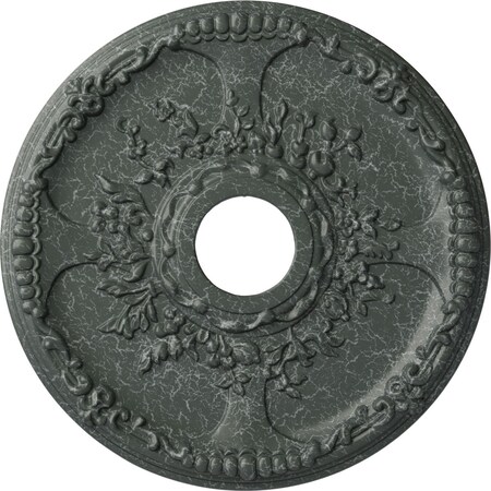 Ekena Millwork Antioch Medallion (Canopies up to 3 1/2"), 18"OD x 3 1/2"ID x 1 3/8"P, Athenian Green Crackle CM18SEAGC